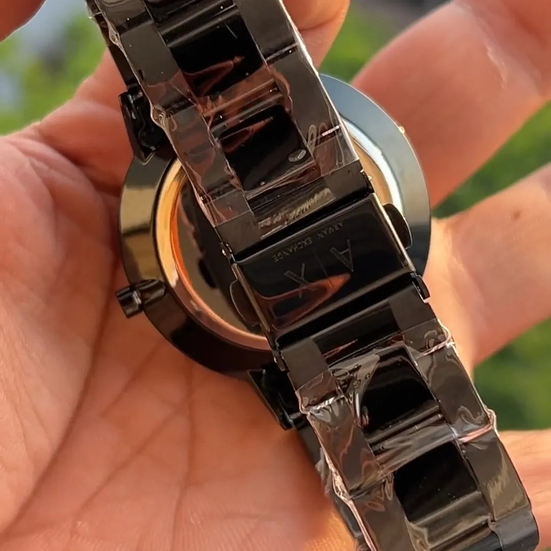 Premium Skeleton Dial Watch | Black Stainless Steel Edition