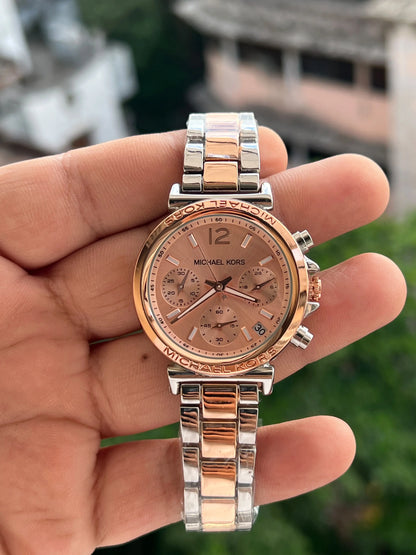 Rose Gold Chronograph Watch – Premium Two-Tone Design & Classic Style
