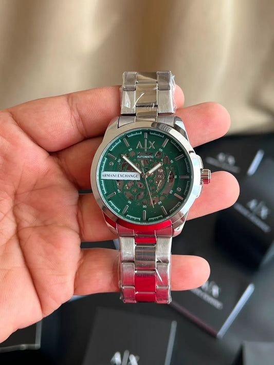 AE Green Skeleton Automatic Stainless Steel Watch