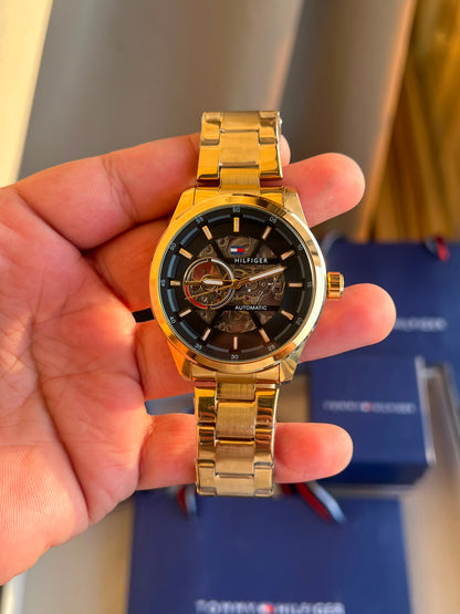 Luxury Automatic Skeleton Watch for Men | Premium Two-Tone Stainless Steel