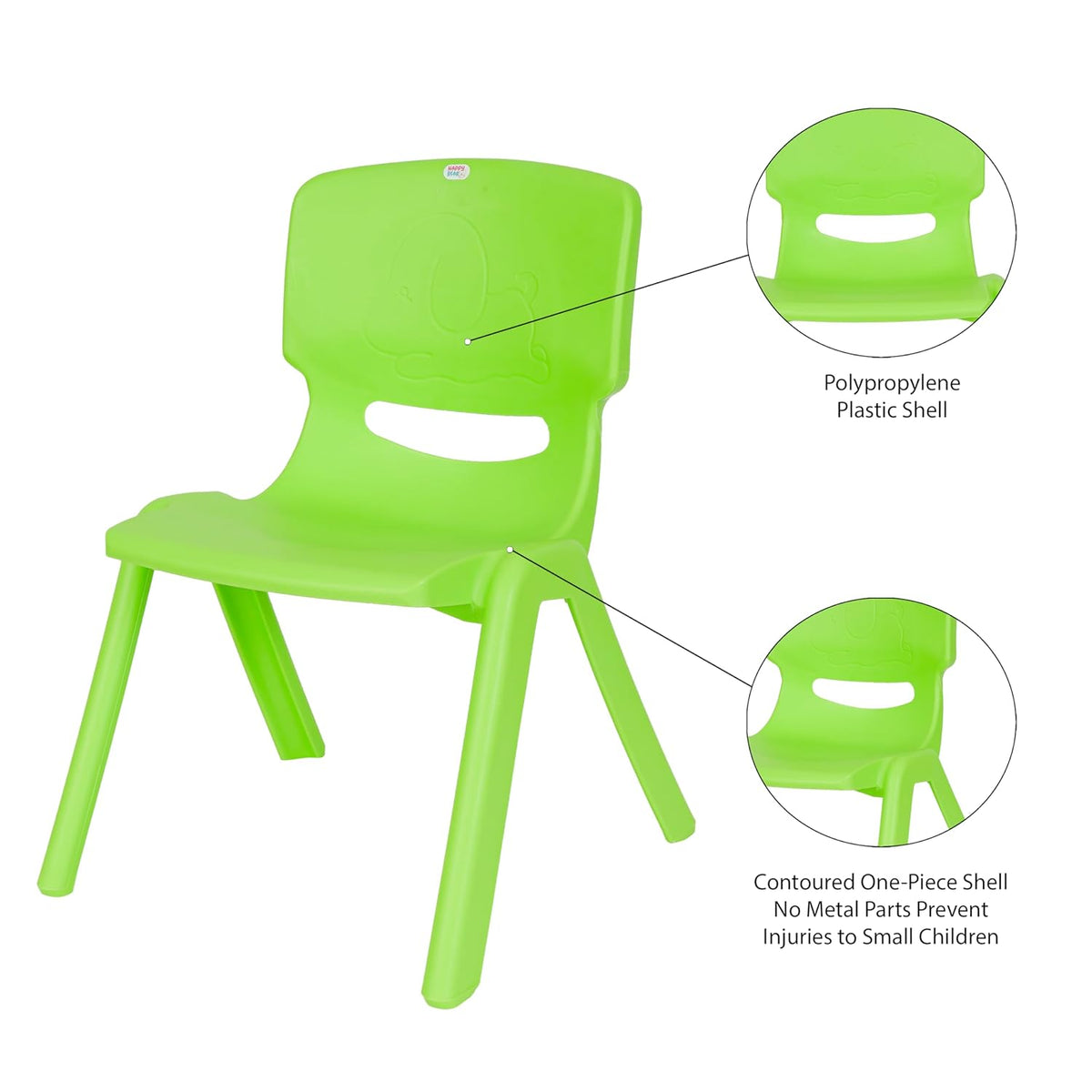 Kids Plastic Chair – Durable & Lightweight, 9.3" Seat Height, Indoor & Outdoor Use, Comfortable & Ergonomic for Boys & Girls 2+ Years, Pink