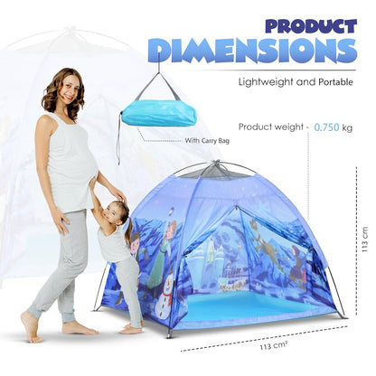 Kids Foldable Play Tent – Indoor & Outdoor Playhouse, Snow Theme, Water-Repellent, Easy Assembly, Portable Storage (2–6 Years)
