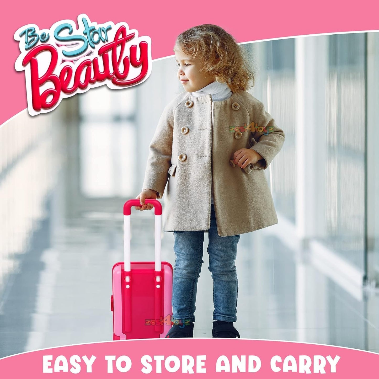 Trolley Beauty Play Set for Kids – 2-in-1 Vanity Kit (3+)
