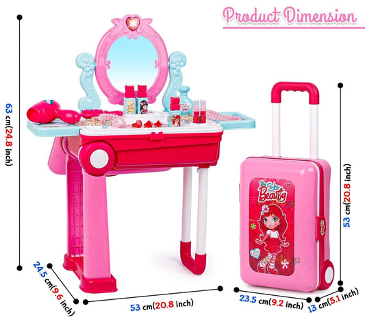 Trolley Beauty Play Set for Kids – 2-in-1 Vanity Kit (3+)