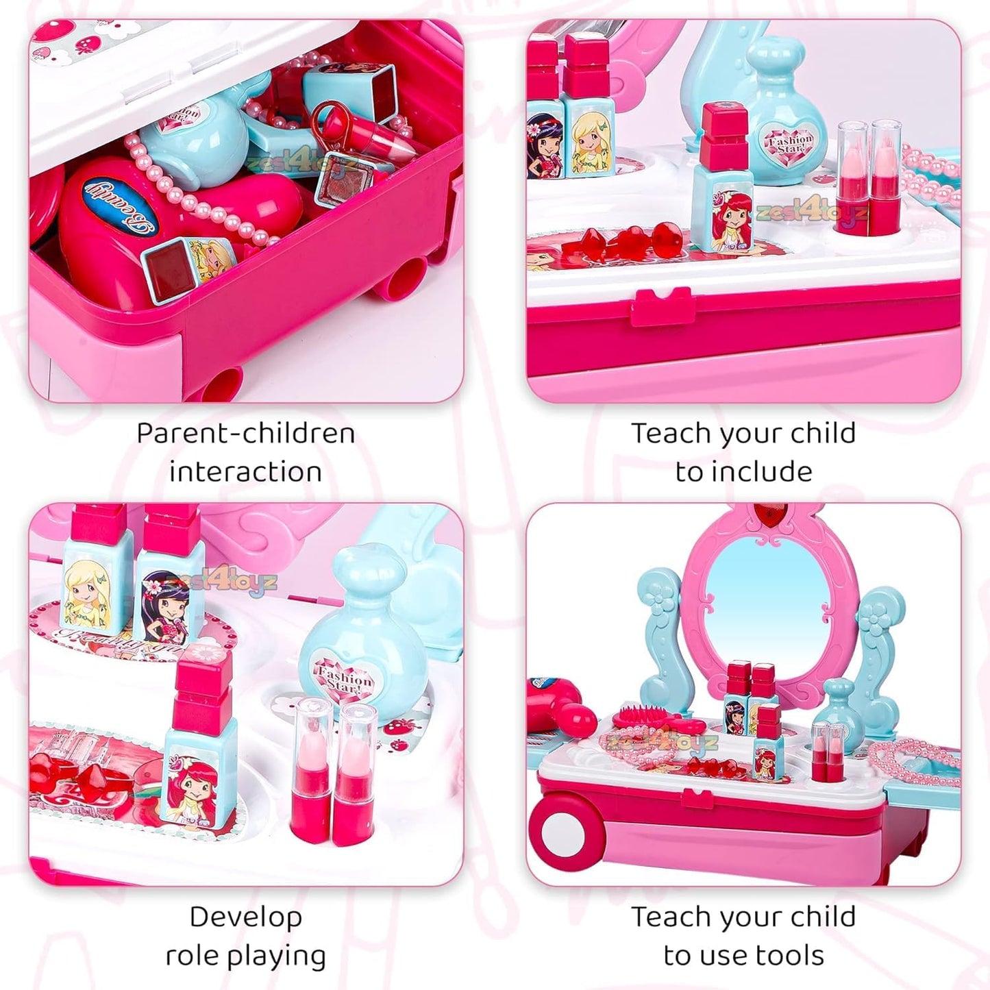 Trolley Beauty Play Set for Kids – 2-in-1 Vanity Kit (3+)