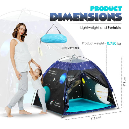 Kids Foldable Play Tent – Indoor & Outdoor Playhouse, Planet Theme, Water-Repellent, Easy Assembly, Portable Storage (2+ Years)
