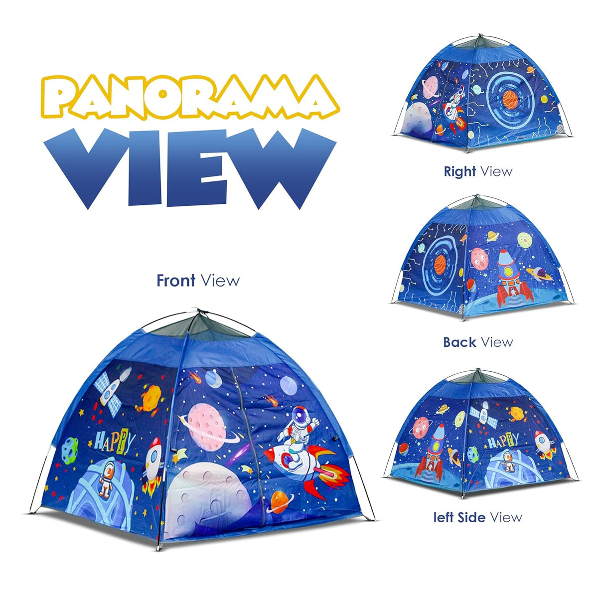 Kids Foldable Space-Themed Play Tent – Indoor & Outdoor Playhouse, Water-Repellent, Lightweight, 2-Person (2+ Years)