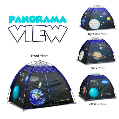 Kids Foldable Play Tent – Indoor & Outdoor Playhouse, Planet Theme, Water-Repellent, Easy Assembly, Portable Storage (2+ Years)