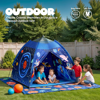 Kids Foldable Space-Themed Play Tent – Indoor & Outdoor Playhouse, Water-Repellent, Lightweight, 2-Person (2+ Years)