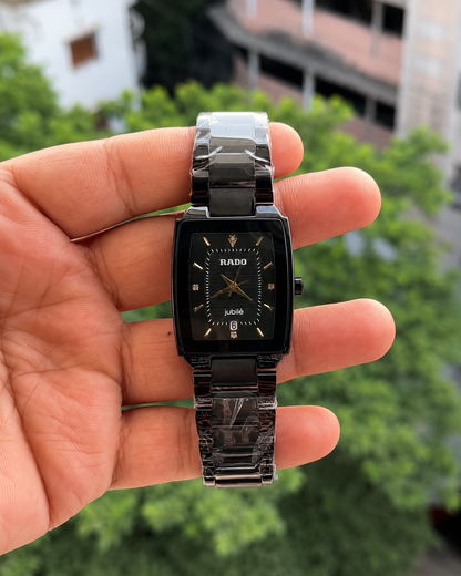 Premium Black Rectangle Watch for Men