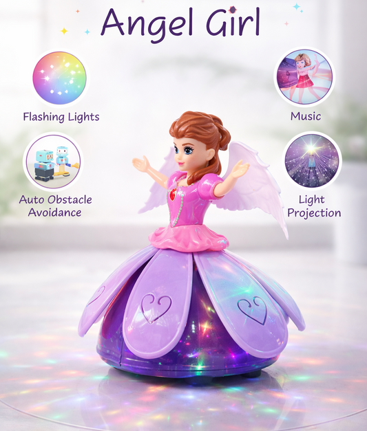 Angel Girl 3+ Spinning Doll – Lights & Music, Educational, Boosts Auditory & Hands-On Skills