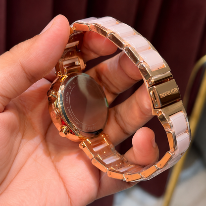 Glamorous Rose Gold Crystal Bezel Watch for Women | Elegant Luxury Style