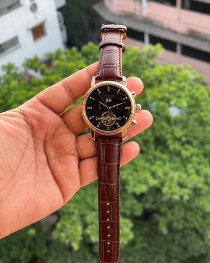 Timeless Luxury Skeleton Leather Watch