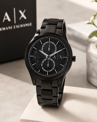 Men’s Black Chronograph Watch – Premium Stainless Steel Luxury Style Timepiece