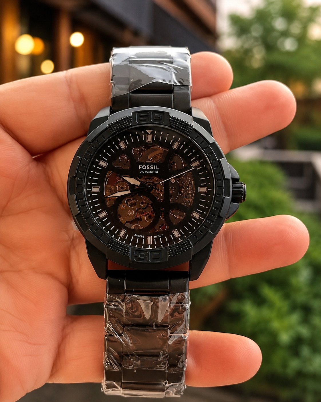 Premium Automatic Skeleton Watch for Men | Black Stainless Steel Luxury Timepiece