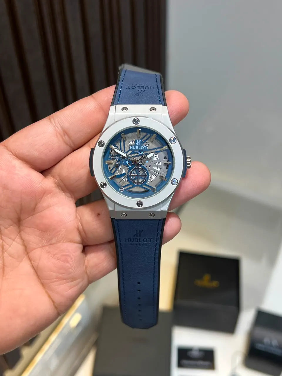 Premium Skeleton Leather Strap Watch