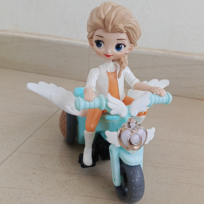 DIDAI Girl Bicycle B/O Toy – Automatic Riding Doll with Lights & Music (3+)