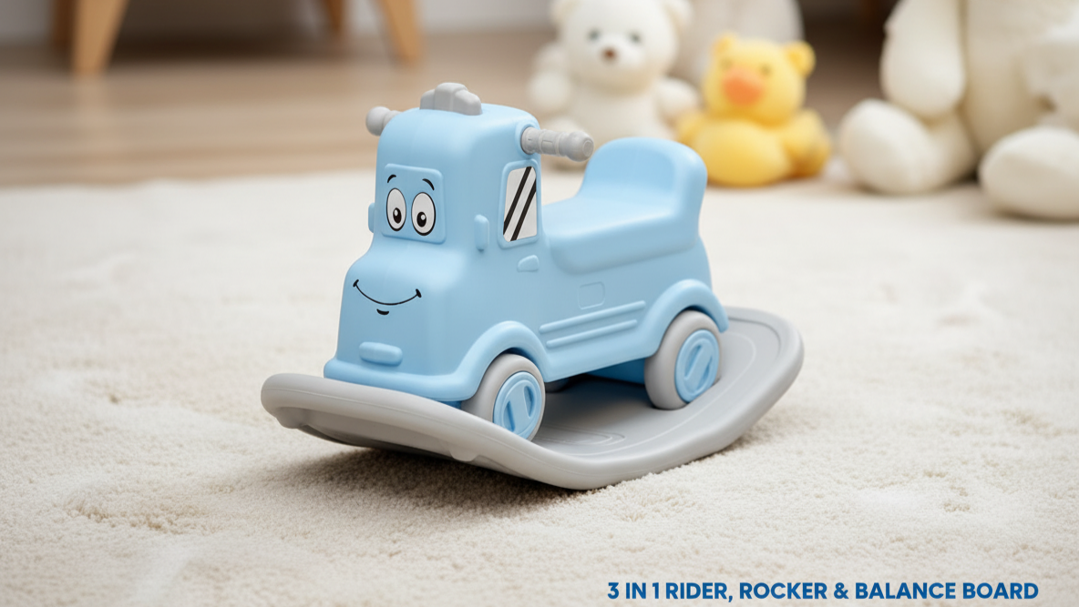 3-in-1 Rock & Roll Ride-On – Push Car, Rocking Horse & Balance Board for Toddlers (12 Months – 5 Years)