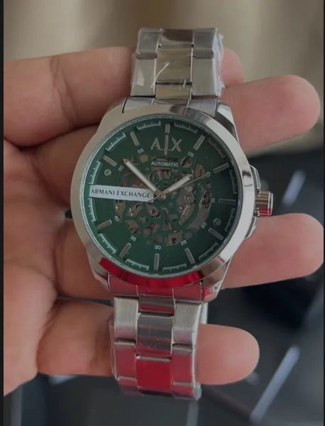 AE Green Skeleton Automatic Stainless Steel Watch