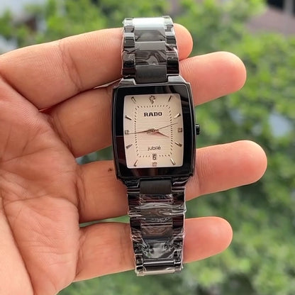 Premium Black Rectangle Watch for Men