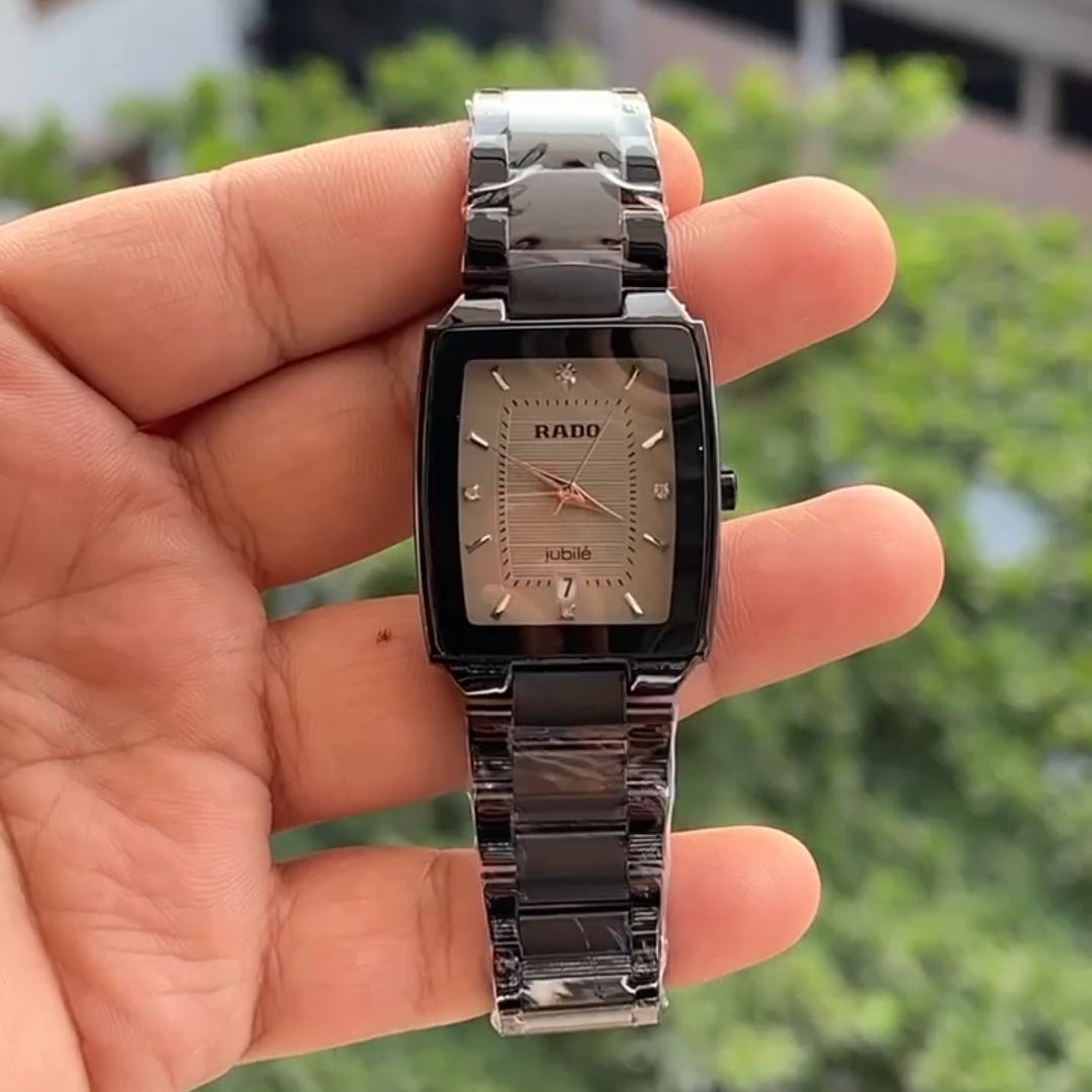 Premium Black Rectangle Watch for Men