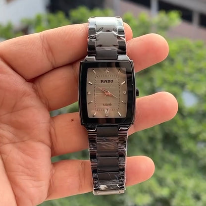 Premium Black Rectangle Watch for Men