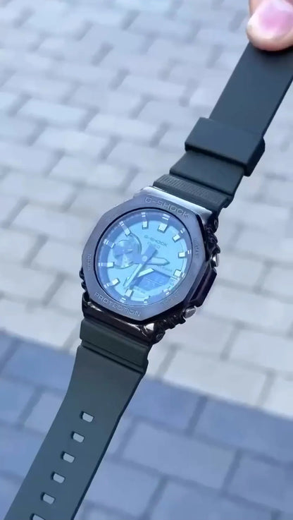 Rugged Men's Sports Watch – Premium Metal Bezel & Silicone Band