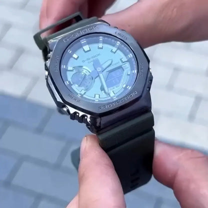 Rugged Men's Sports Watch – Premium Metal Bezel & Silicone Band