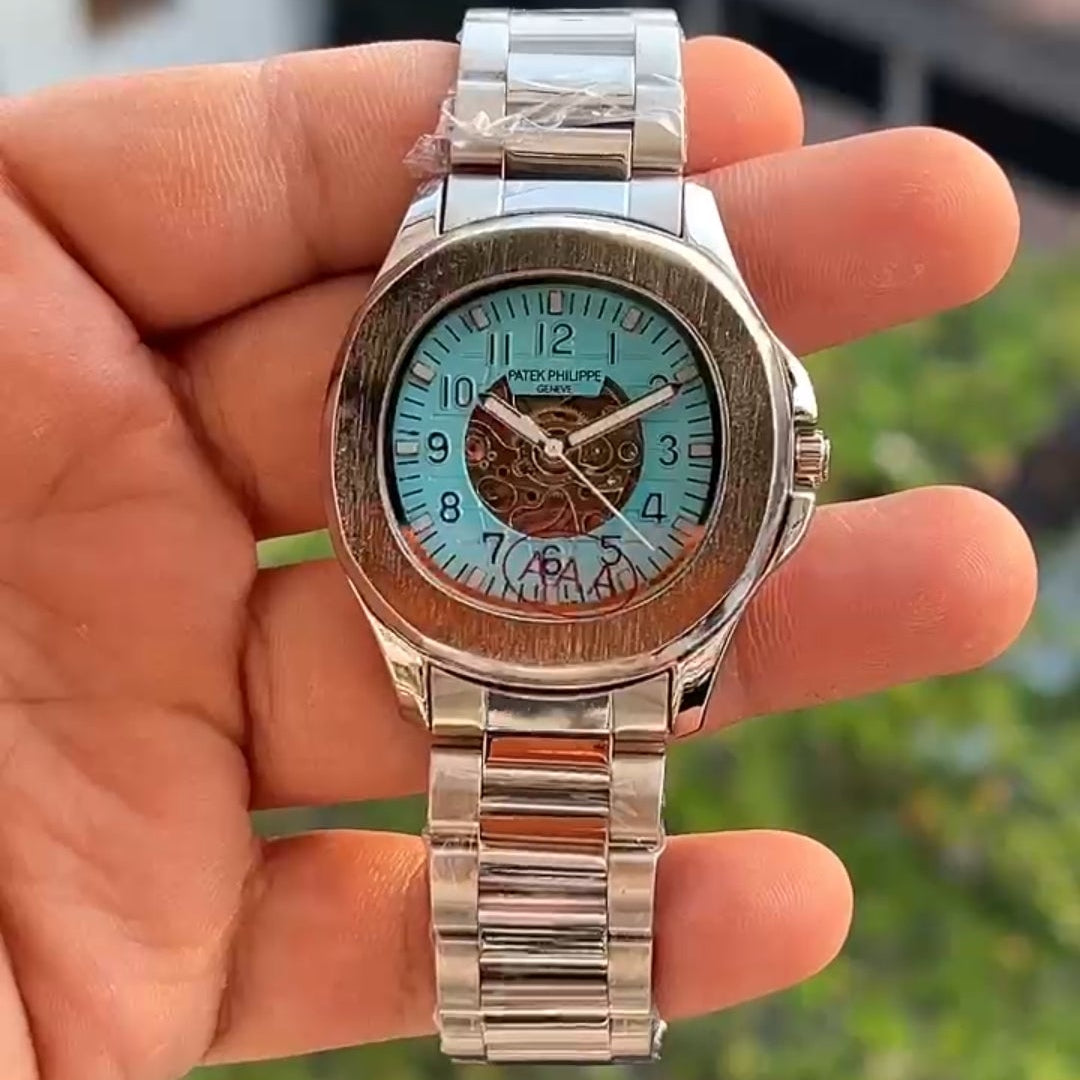 Automatic Skeleton Dial Stainless Steel Analog Watch for Men
