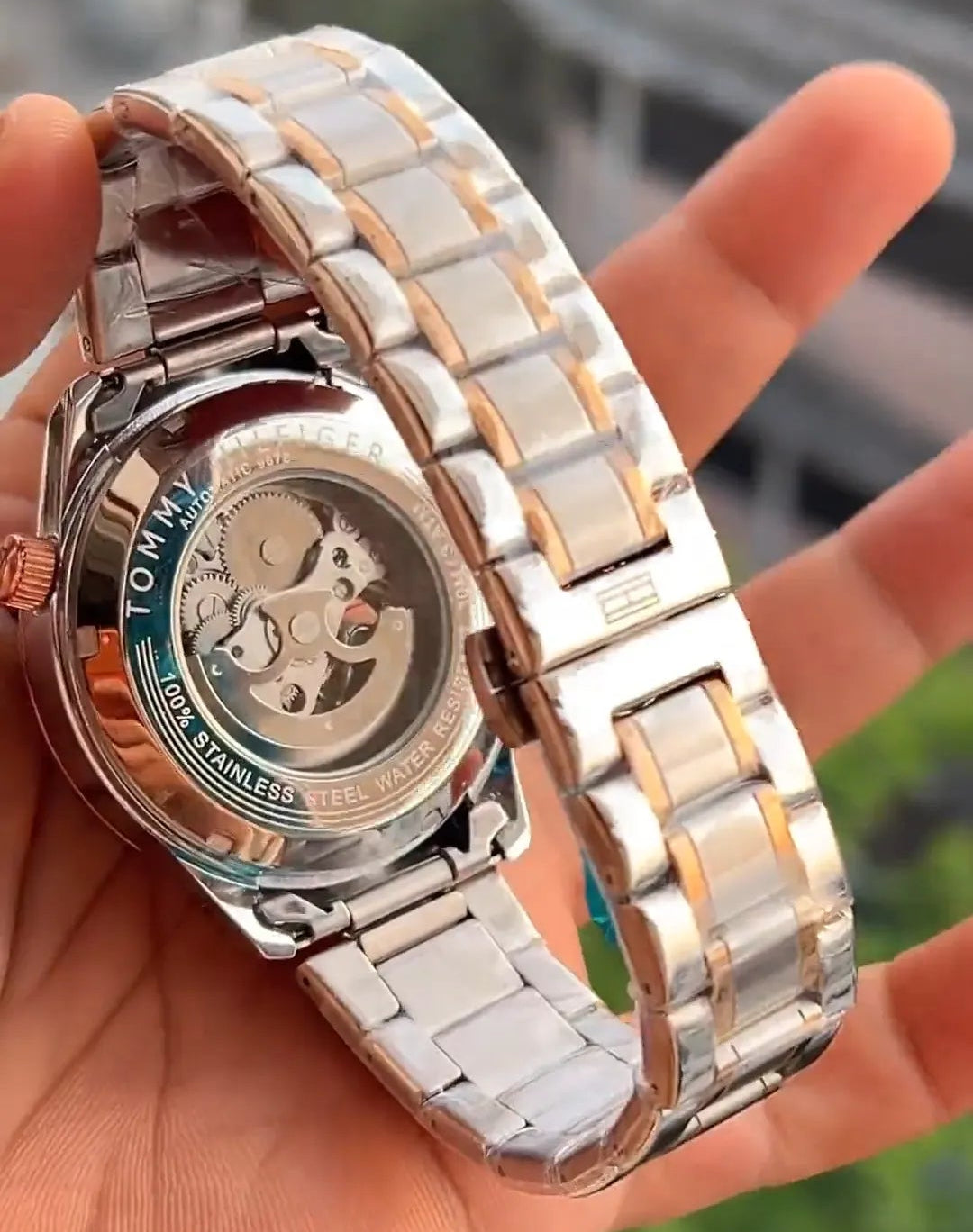 Luxury Automatic Skeleton Watch for Men | Premium Two-Tone Stainless Steel