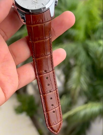 Classic Chronograph Watch | Premium Brown Leather Strap