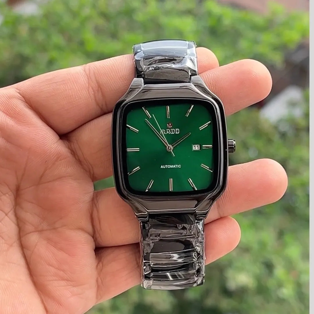 Green Dial Automatic Watch for Men | Premium Black Ceramic Style | Free Shipping