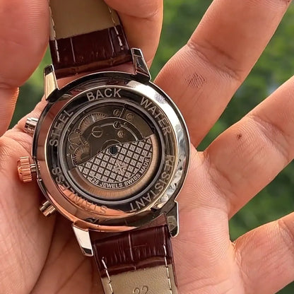 Timeless Luxury Skeleton Leather Watch