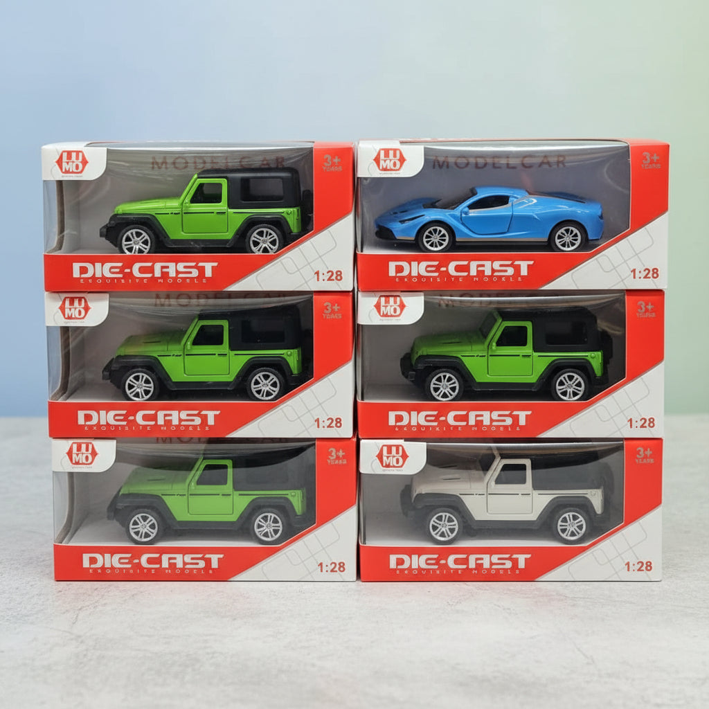 Die-Cast Jeep Model Car 1:28 Scale | Metal Toy Jeep for Kids