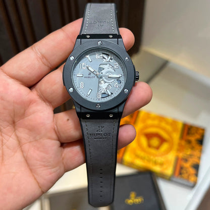 Elite Men's Skeleton Dial Wrist Watch