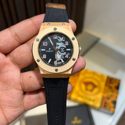 Elite Men's Skeleton Dial Wrist Watch