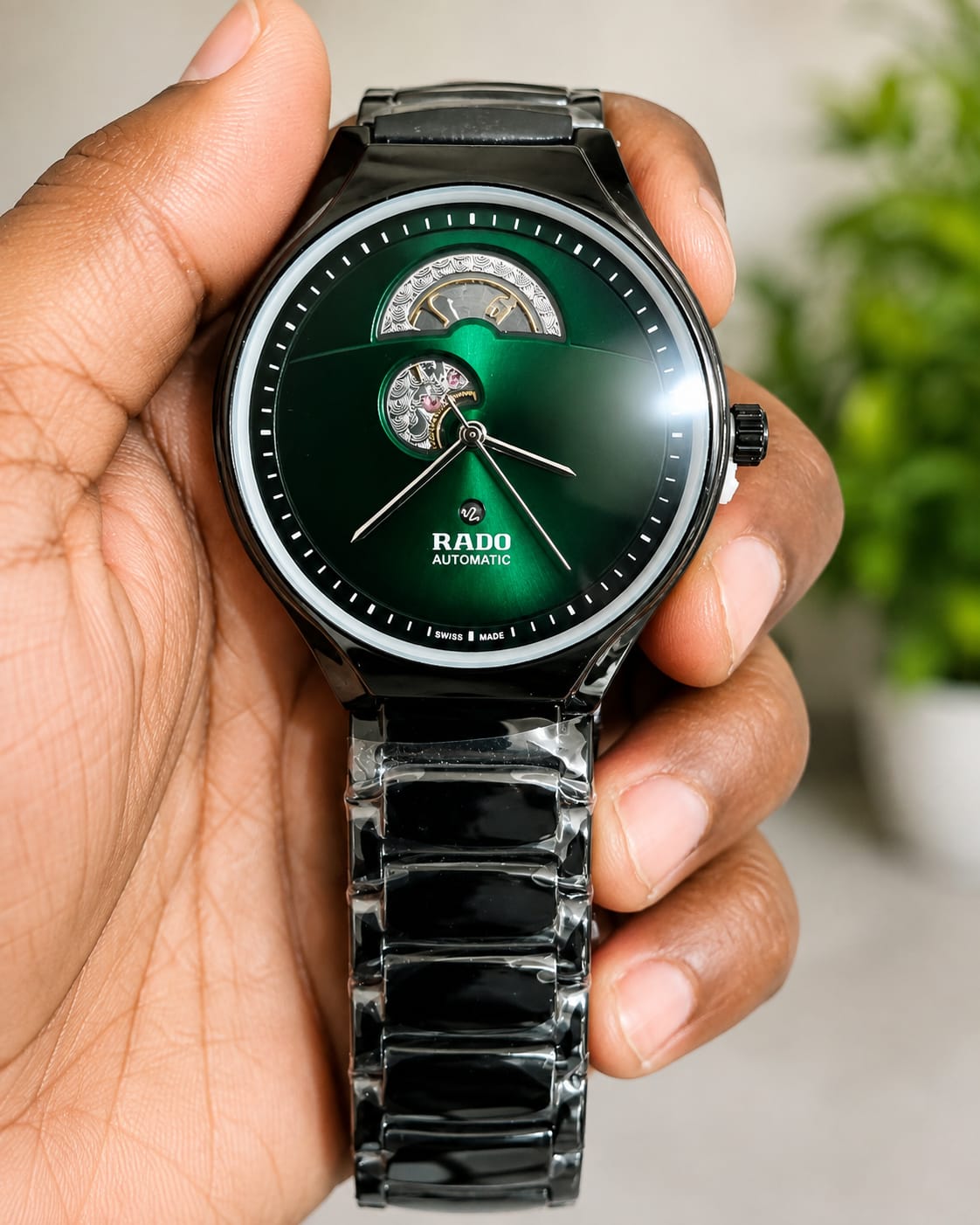 Emerald Green Watch | Luxury Black Ceramic Edition