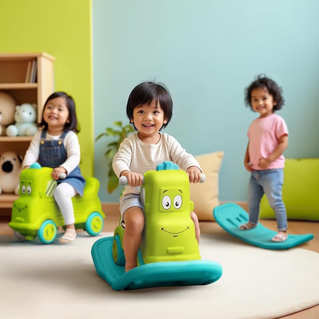 3-in-1 Rock & Roll Ride-On – Push Car, Rocking Horse & Balance Board for Toddlers (12 Months – 5 Years)