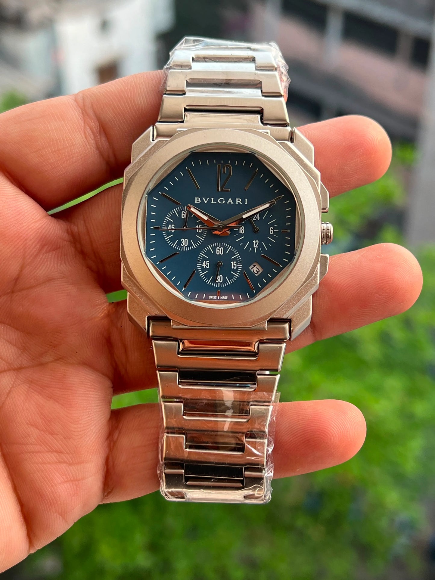 Luxury Stainless Steel Chronograph Style Men's Watch – Blue Dial | Premium Business Watch